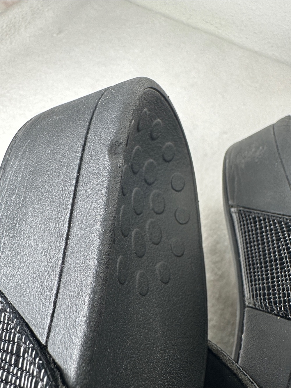 Vionic Black Pacific Rio Lizard Sandals Textured Platform Slide with Buckle - Picture 16 of 16